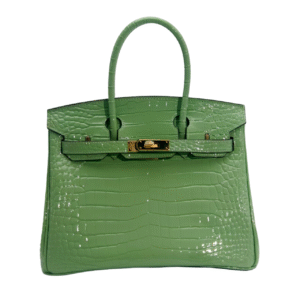 birkin bag, genuine cowhide leather, size 30, hand sewn women's handbag, crocodile texture, emerald green, double handles with single strap, selected high quality hardware, medium size, large capacity, ideal for daily commute no logo