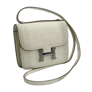 constance size 19 black genuine leather specially designed crocodile texture women's shoulder crossbody bag with super textured metal buckle. the compact and exquisite design meets the women's daily travel, party and weekend date first choice (copy)