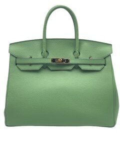 genuine cowhide brikin bag size 40 khaki color with silver buckle, hand sewn double handle tote bag with classic togo texture and exquisite hardware. large size and large capacity, the first choice for mature business women for work, commuting and weekend travel.