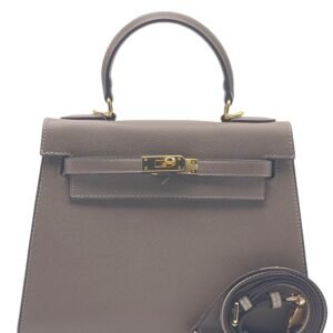 kelly brown size 25 genuine cowhide hand sewn single handle long shoulder strap dual purpose bag with textured metal hardware accessories lock epson texture fashionable and generous women's daily leisure party work travel first choice large capacity handbag crossbody bag