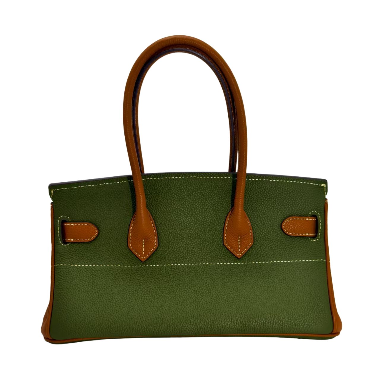birkin bag size 30, two tone green and brown cowhide leather with gold buckle, horizontal design, women's single shoulder strap crossbody bag, medium size, large capacity, suitable for daily travel no logo birkin bag size 30, two tone green and brown cowhide leather with gold buckle, horizontal design, women's single shoulder strap crossbody bag, medium size, large capacity, suitable for daily travel no logo